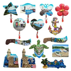 North America Caribbean Puerto Rico 3D Fridge Magnets Tourism Souvenir Refrigerator Magnetic Sticker Collection Gift