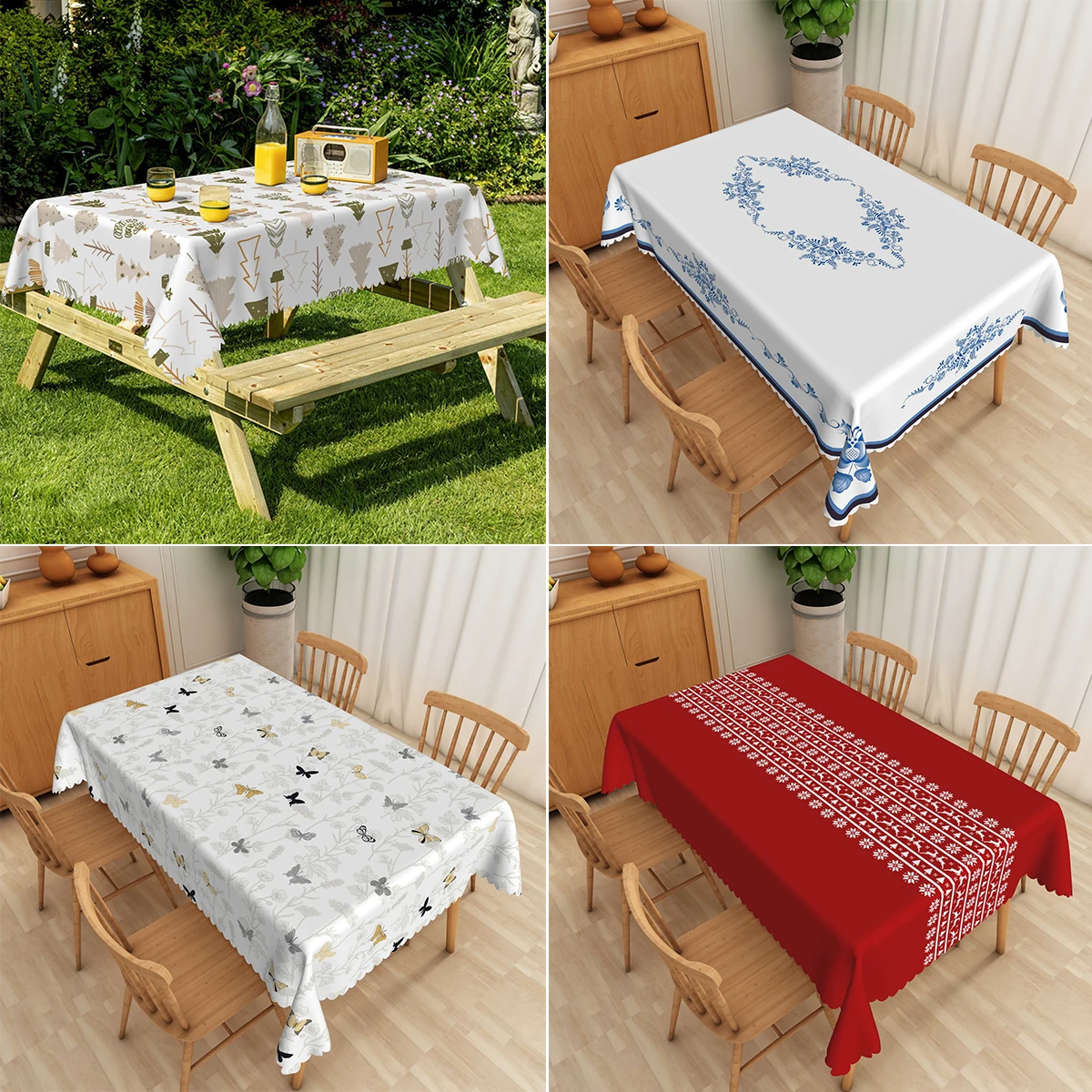 

Rectangle Tablecloths Simple Nordic Waterproof and Oil Proof Tablecloth Fashion Printing Home Decor Wedding Party Table Cover