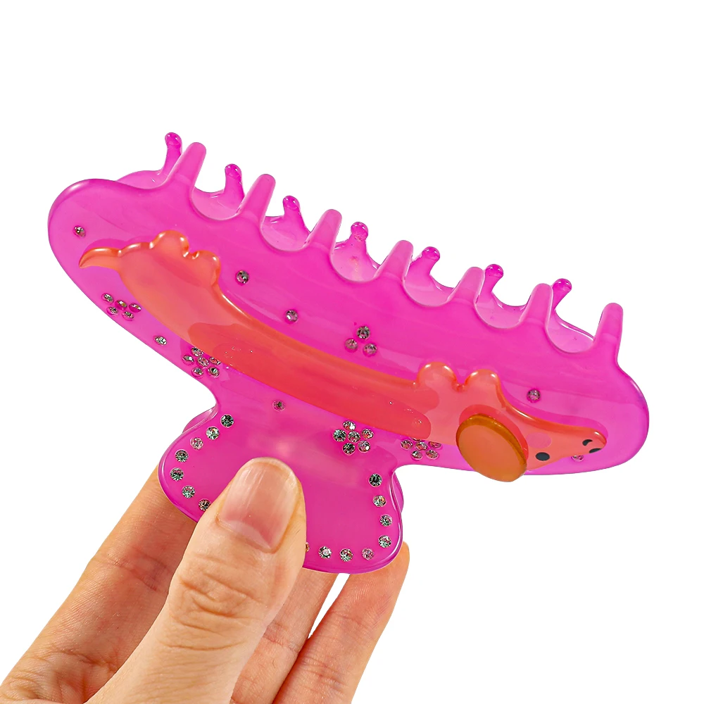 مخلب شعر ألماني لطيف مرصع بالألماس الوردي، مخلب شعر متعدد الوظائف #6