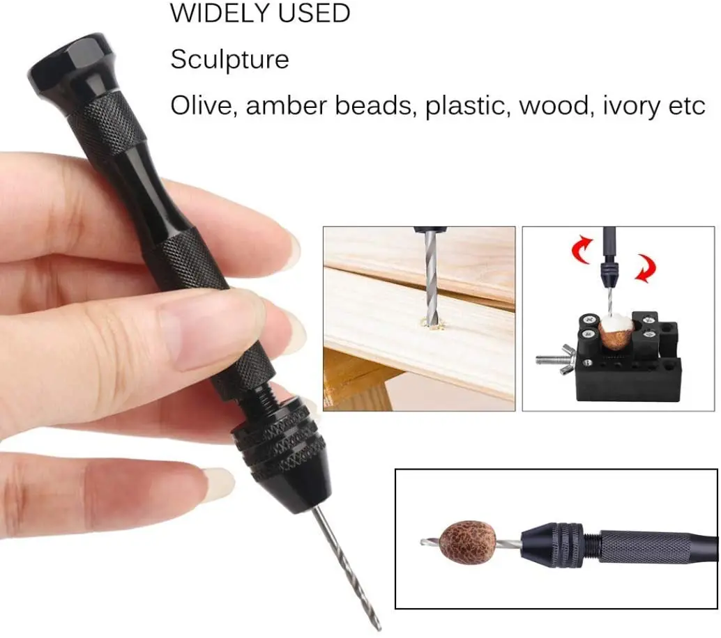Độ Chính Xác Pin Kềm Ê Tay Bộ Mũi Khoan Với 10 Mini Micro Xoắn Mũi Khoan Gỗ Dụng Cụ Quay Cho Nhựa Trang Sức hạt Óc Chó Hổ Phách