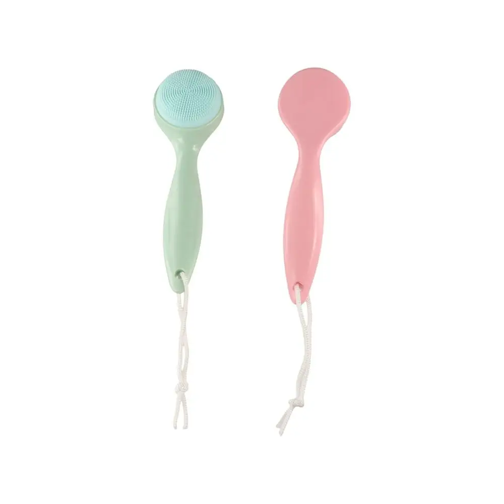 Spazzola per la pulizia manuale in silicone Spazzola esfoliante in silicone impermeabile con manico lungo Spazzola per la rimozione di punti neri multifunzionale