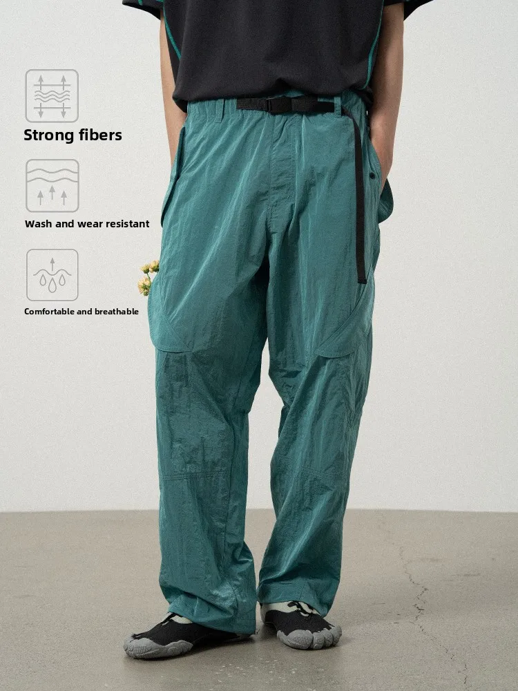 

Lightweight Qui-Dry Outdoor Work Trousers Large kets Metal Nylon Function Long Pants Men Summer Casual orts Youth Sle