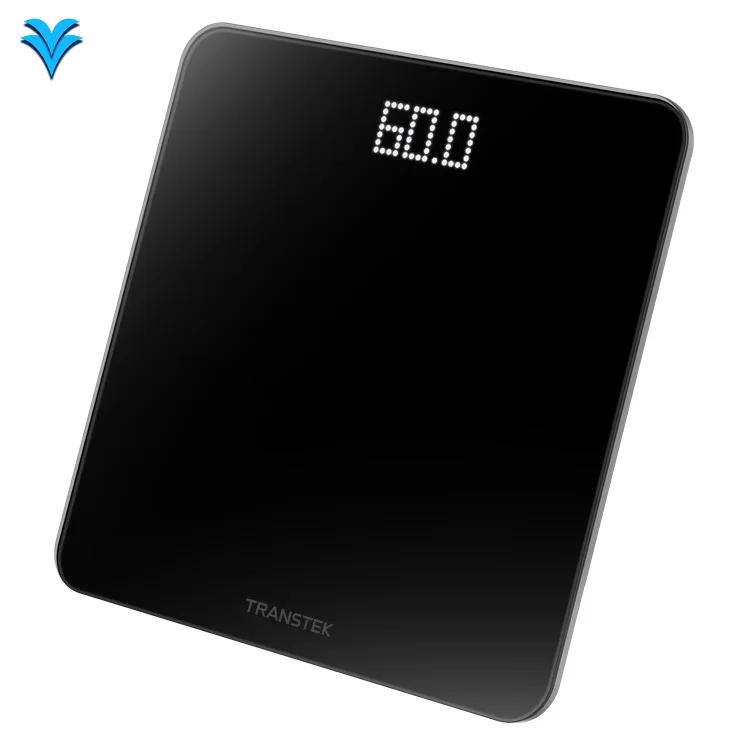 

TRANSTEK 12mm Thin Dot-matrix LED Display Electronic Weight Scale Smart Scale for Body Weight180kg Bathroom Scale with USB