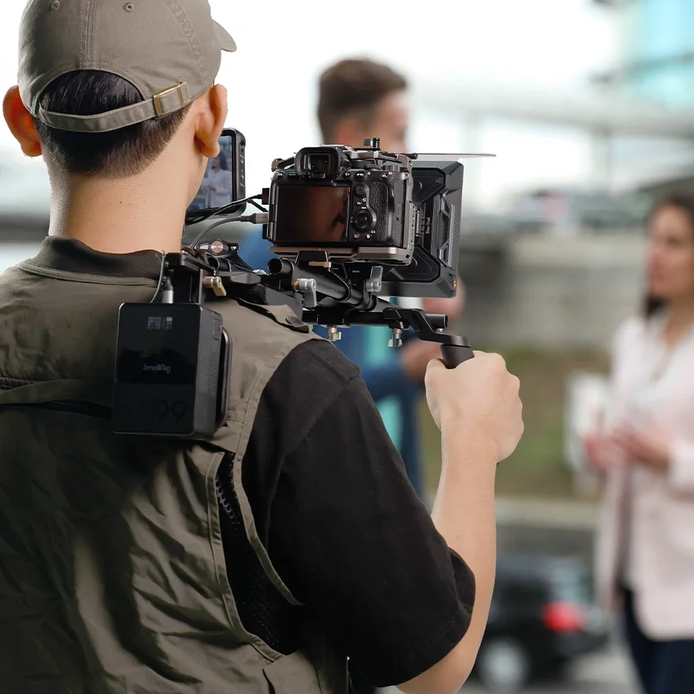 Smallrig Kit Rig bahu, versi klasik dapat disesuaikan desain multi-posisi dengan beberapa lubang berulir untuk Sony/Canon/Panasonic