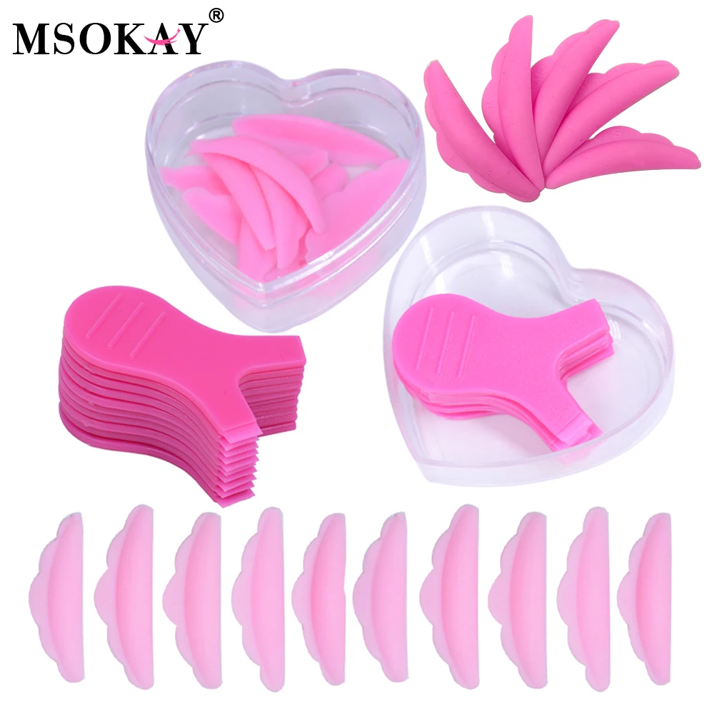 Reusable Eyelash Perming Rods Silicone Perm Pad Y Lash Brush Curler Applicator Eye Lashes Lifting Tools Makeup Heart Case Kit