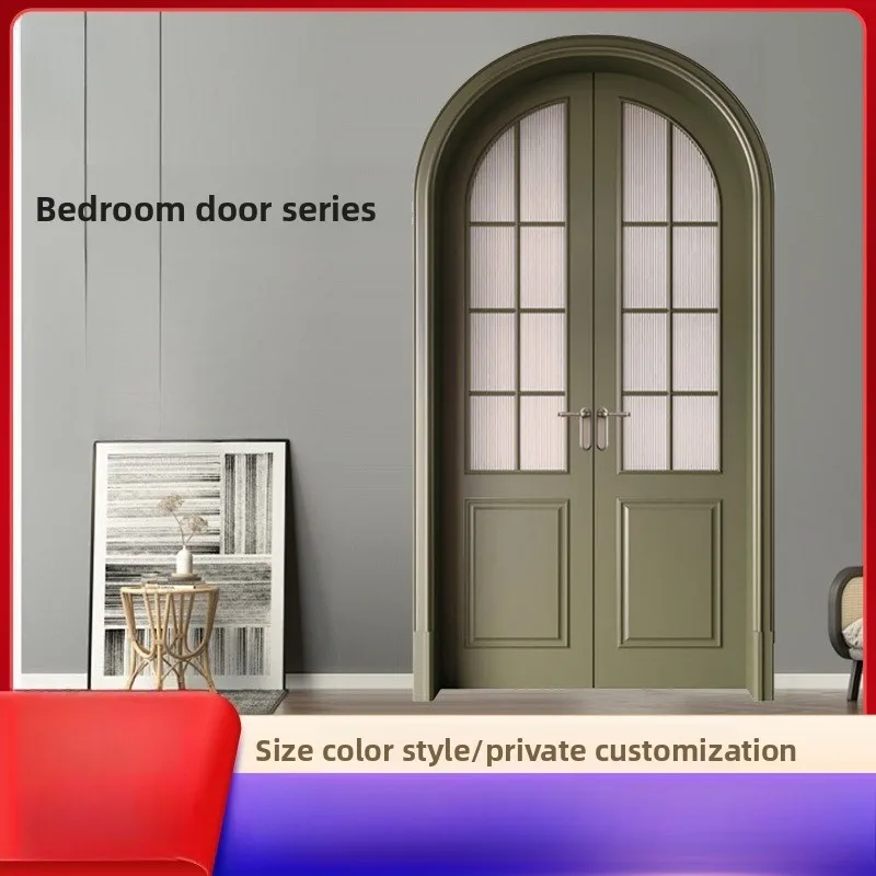 Gewölbte gegenüberliegende Tür, gebogene Tür, Bogen-Massivholz-Lacktür, schalldichte Innentür