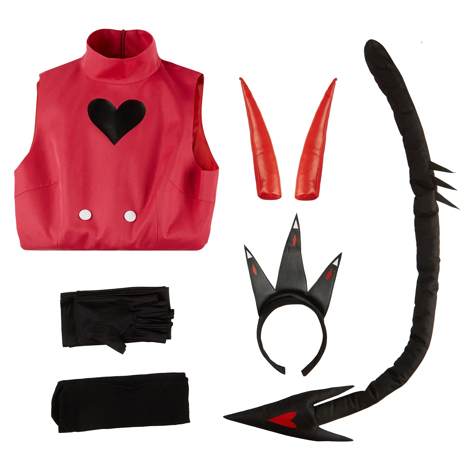 Charlie Cosplay Costume Red Uniform with Gloves Tie Halloween Carnival Party Outfit