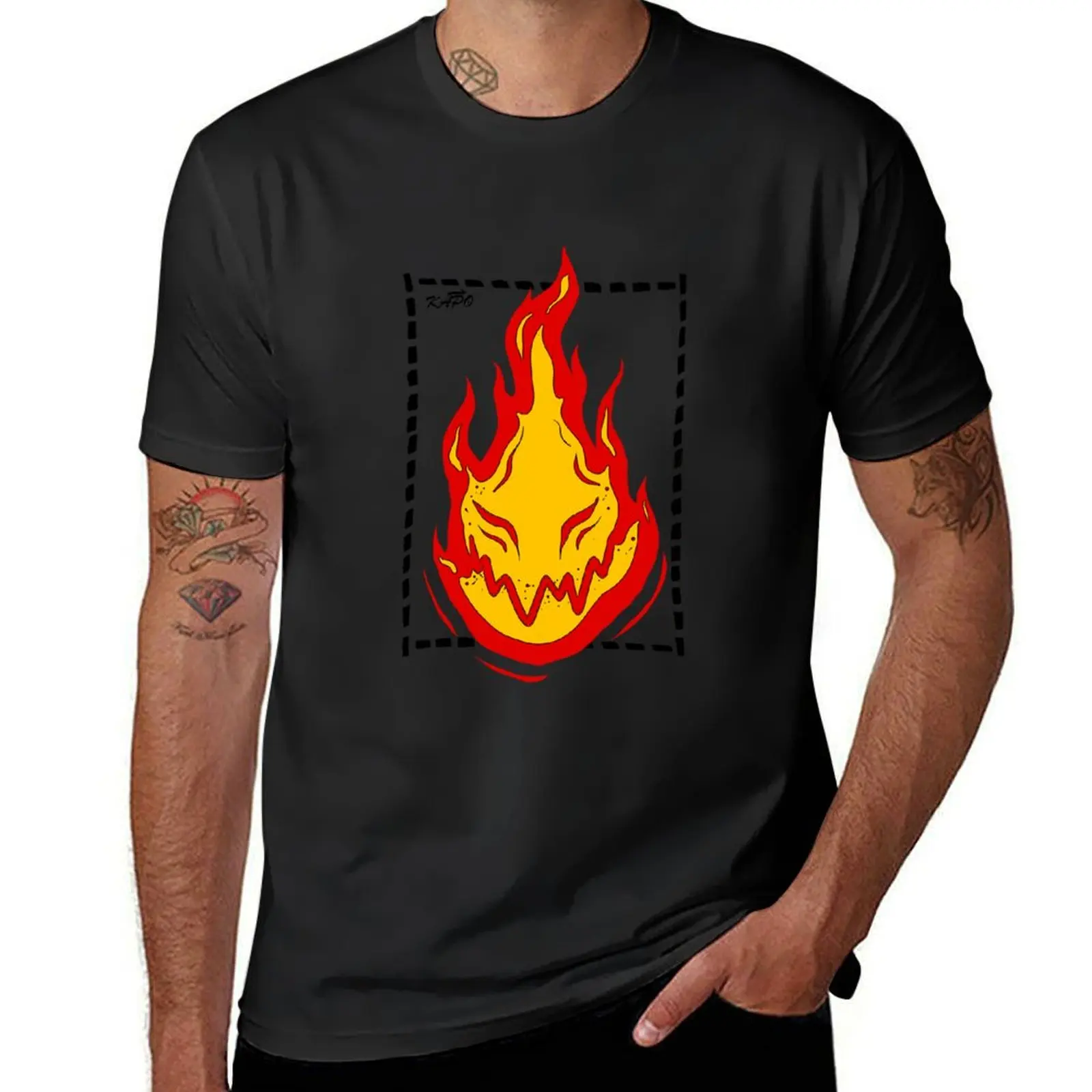 Flame in a box T-Shirt cute clothes customizeds tops mens graphic t-shirts funny