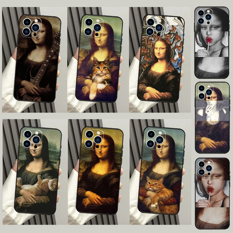 Mona Lisa Case For OPPO Find X9 Ultra X5 X6 X8 Pro Cover For OPPO Reno 15 F 14 13 12 11 10 Pro 7 8 Lite