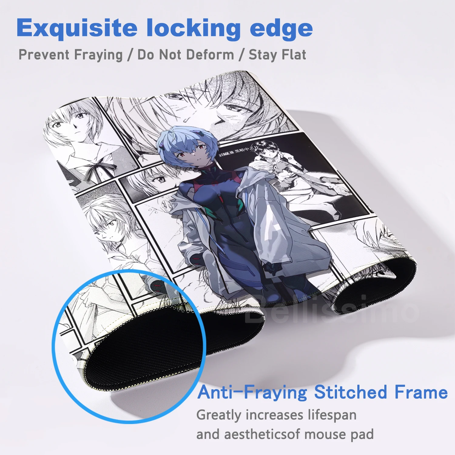 EVANGELION Anime oyun PC elektronik spor yüksek baskı kilit kenar kilitleme bilgisayar ofis büyük oyun aksesuarları Mouse Pad