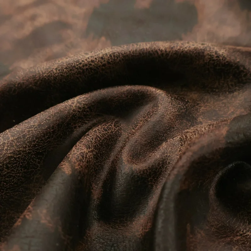 Deep Brown Tie Dye Suede Fabric Tablecloth Sofa Trench Coat Drape Soft Touch Stretch Handmade DIY Home Decoration Craft Material