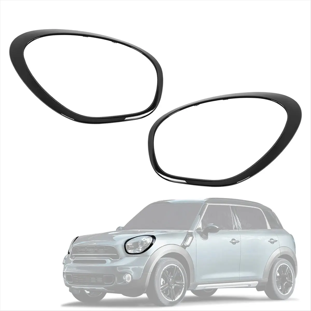 Fits for 2x Headlight Trim Ring Bezel Black 51139812899 51139812900 for Countryman R60 2011-2016