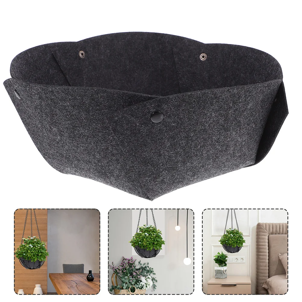 

12-Inch Reusable Felt Planter Liner Round Hanging Basket Liners For Plants Gardening Pot Liner Fabric Insert Planters Liners