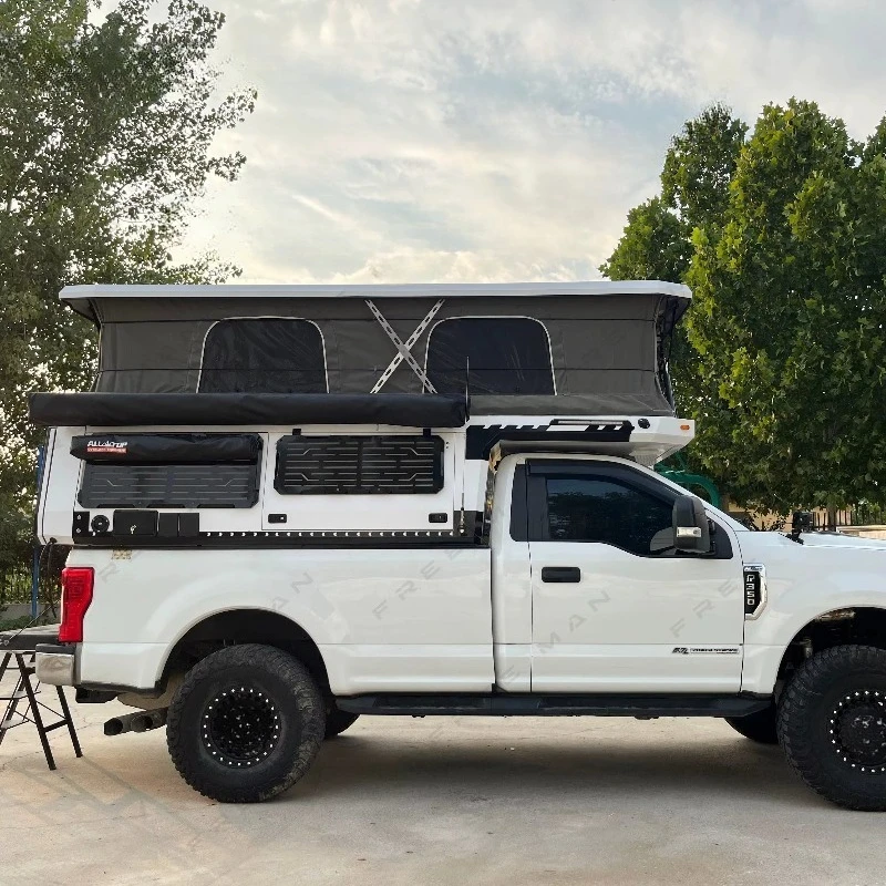 Pickup Truck Camper Off-Road Soft Shell Roof Top Tent-Four-Season Waterproof Aluminum Foldable Quick Automatic Opening One