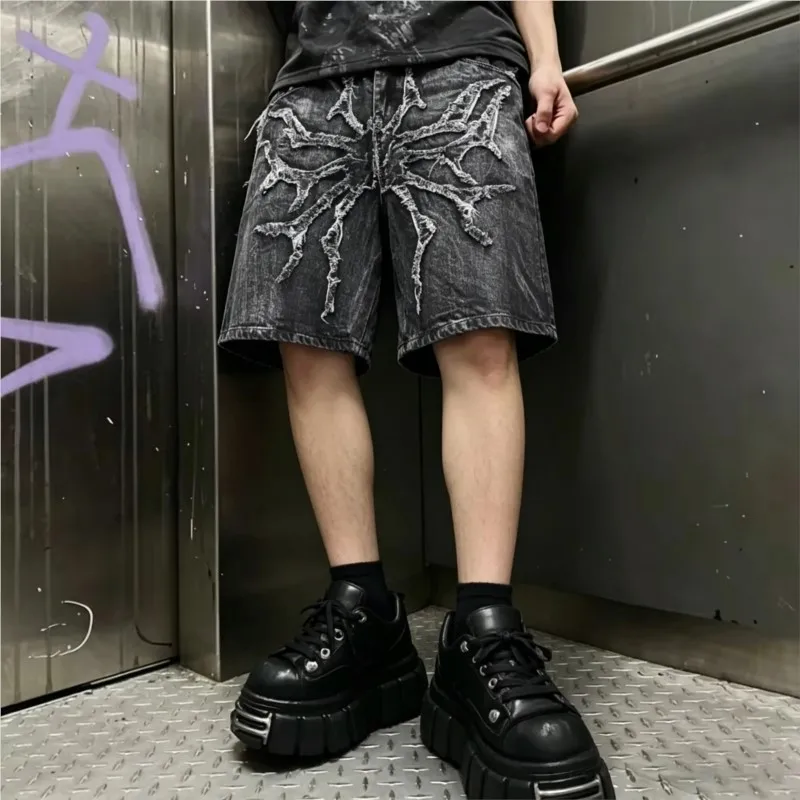 Gothic Retro Oversized Baggy Fit Unisex Short Pants Men Y2K