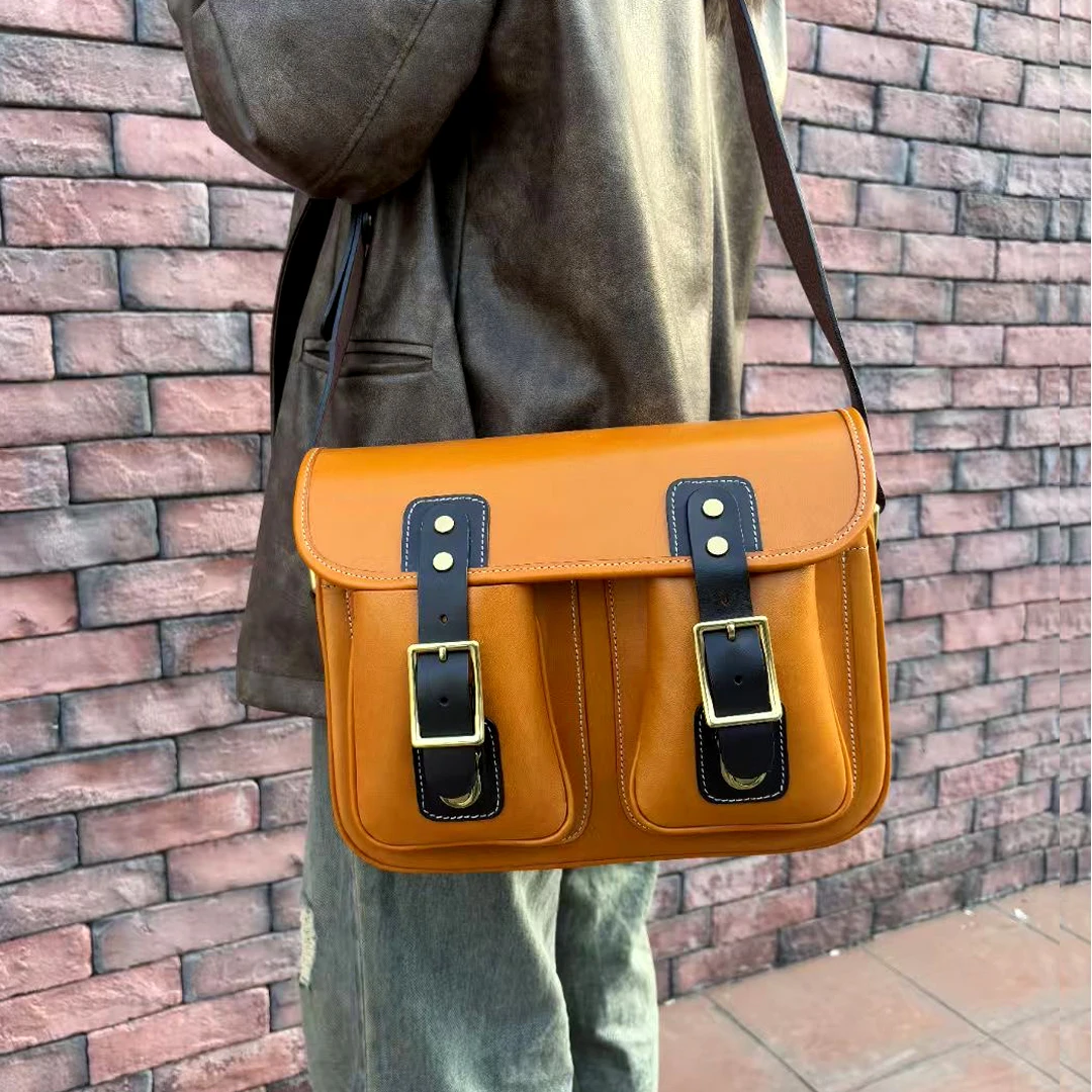 

XHTY Genuine Leather Vintage Messenger Bag Crossbody Bag Satchel for Women’s Bag Retro Shoulder Bag Classic Artistic Touch