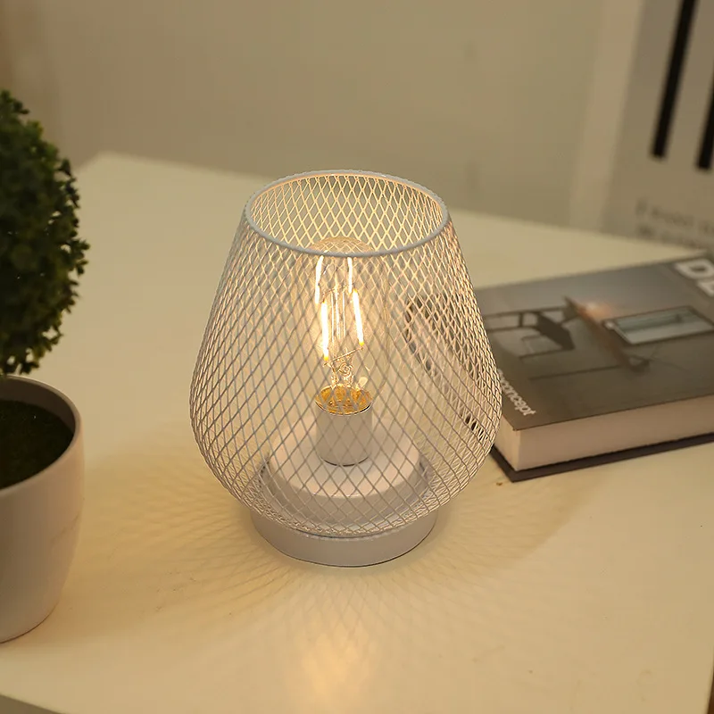 Christmas Iron Wire Mesh LED Creative Table Living Room Study Soft Night Light Cozy Bedroom Student Lighting Lamp