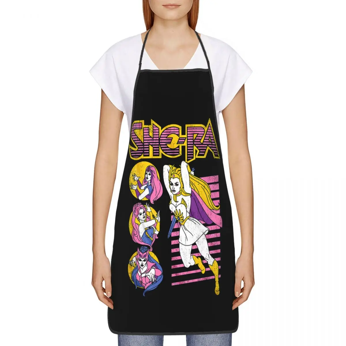 Vintage She-Ra Apron Women Men Unisex Bib He-Man And The Masters Of The Universe Kitchen Cooking Tablier Cuisine Chef Baking