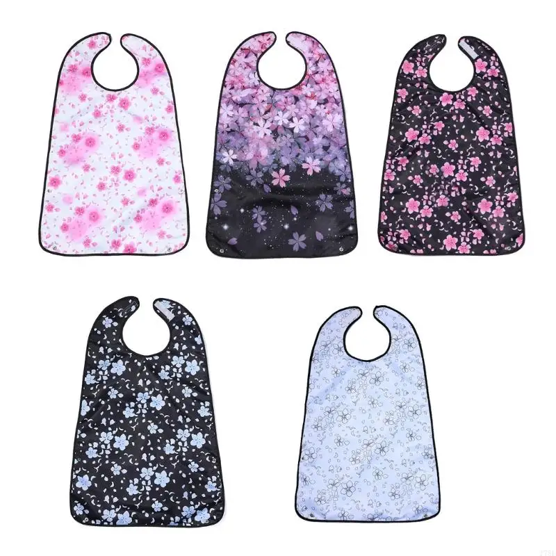 

J78E Reusable Fabric Adult Bib Scarf For Elderly Care Reusable Dining Clothing Bib