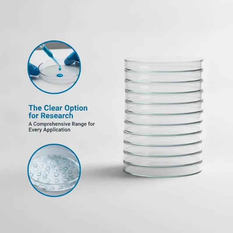10Pcs Plastic Petri Dishes Round Transparent 35 to 90mm Cell Culture Plates for Medical Lab Bacteria Culture Testing Use