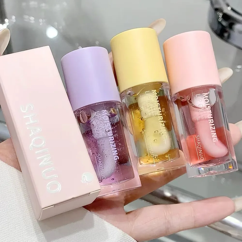 Espejo de gelatina transparente, brillo de labios ligero con agua, maquillaje hidratante transparente, aceite de labios de cristal, crema hidratante para el cuidado de los labios de frutas