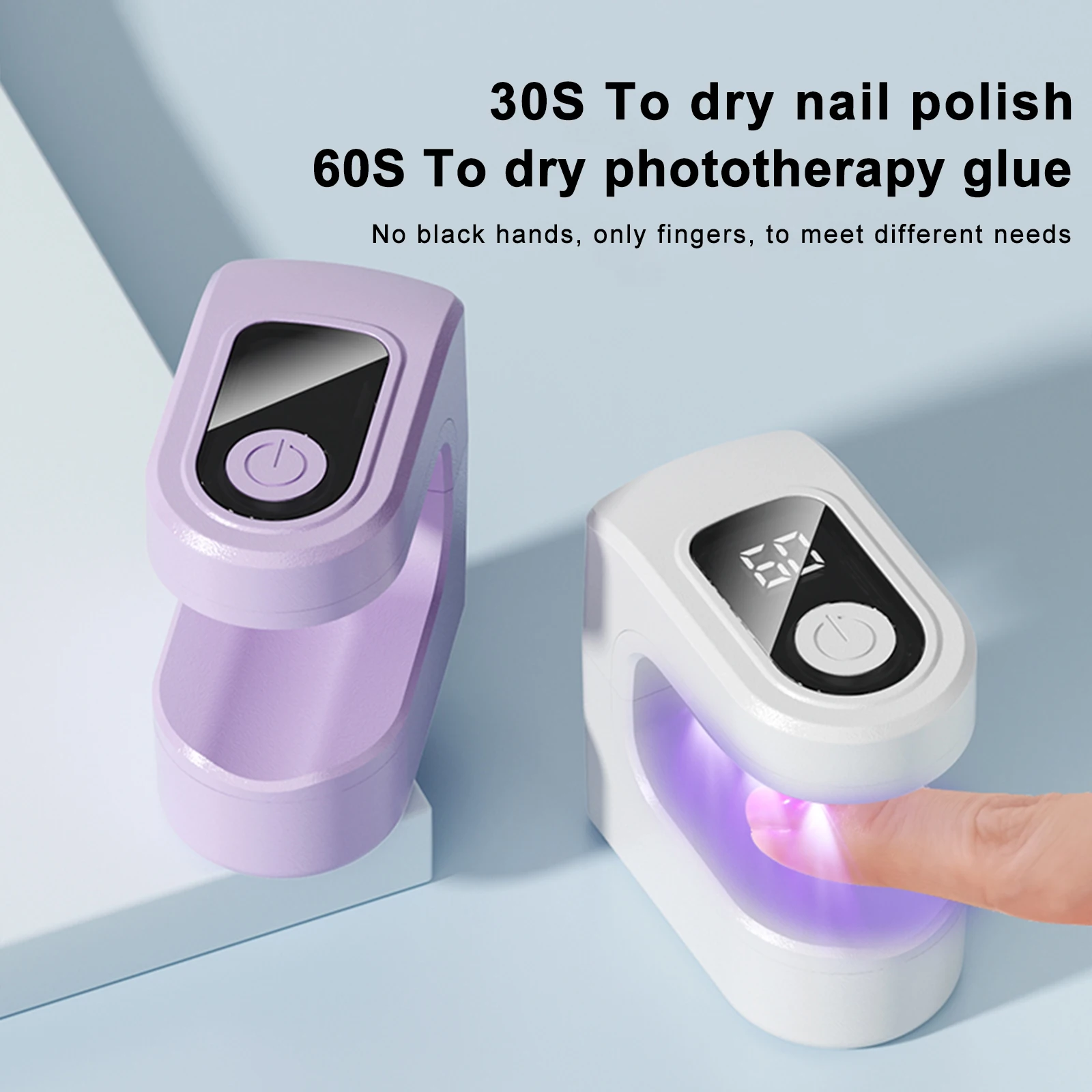 LIMEGIRL Czarno-Biała Mini Lampa LED do Paznokci Maszyna do Manicure do Utwardzania Lakieru Hybrydowego Przenośna Szybkoschnąca Suszarka do Paznokci z Inteligentnym Czujnikiem