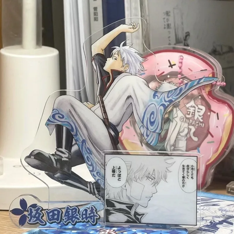 

New Sakata Gintoki Acrylic Stand Figure GINTAMA Anime Peripheral Cute Cartoon Creativity Room Desktop Decoration Gifts