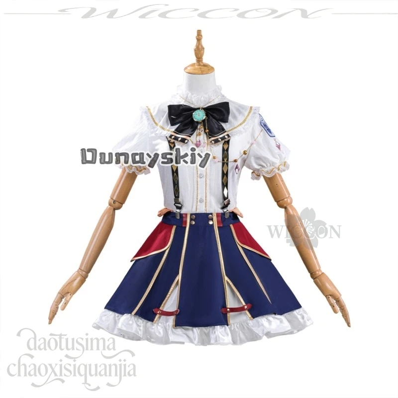 anime vtuber youtuber cosplay Ace Taffy 1883 ver costume kawaii Japanese school uniform cute JK dress pink wigs Halloween party view 2