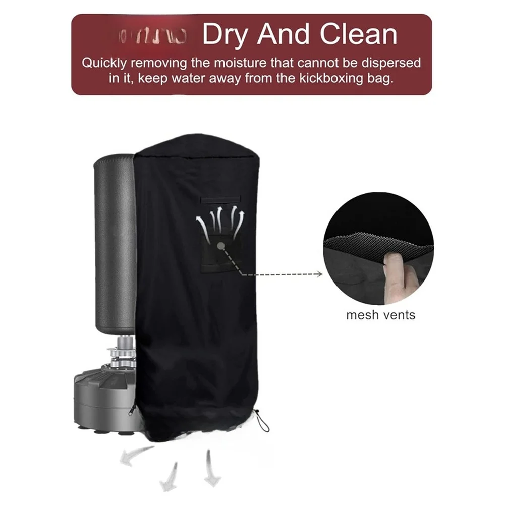 Freestanding Punching Bag Cover 210D Oxford Waterproof UV Blocking Windproof Dustproof Breathable Mesh Vents 58.2 x 13.4 Inches