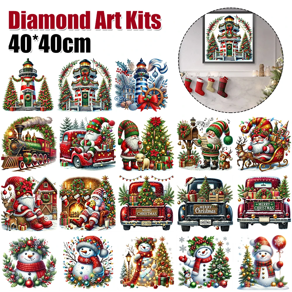 

Рождественский фестиваль серии Гоблин и автомобиль DIY 5D круглая дрель алмазные точки картины картина искусство ремесло подарок домашний декор 40X40 см