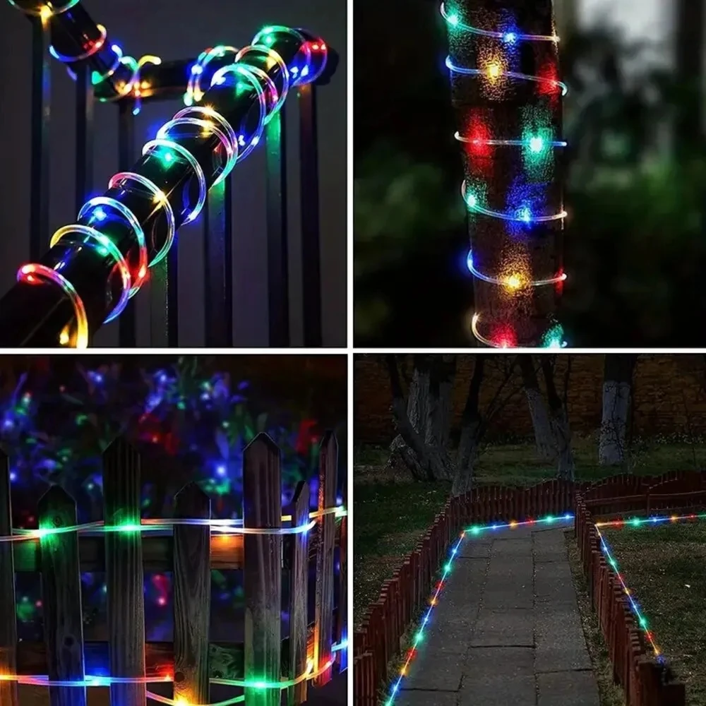 Outdoor Solar Rohr Seil Led Licht Garten Weihnachten Dekoration Fee String Licht 32m/22M/12M/7M Hochzeit Im Freien Party Led Lampe – Detail 10