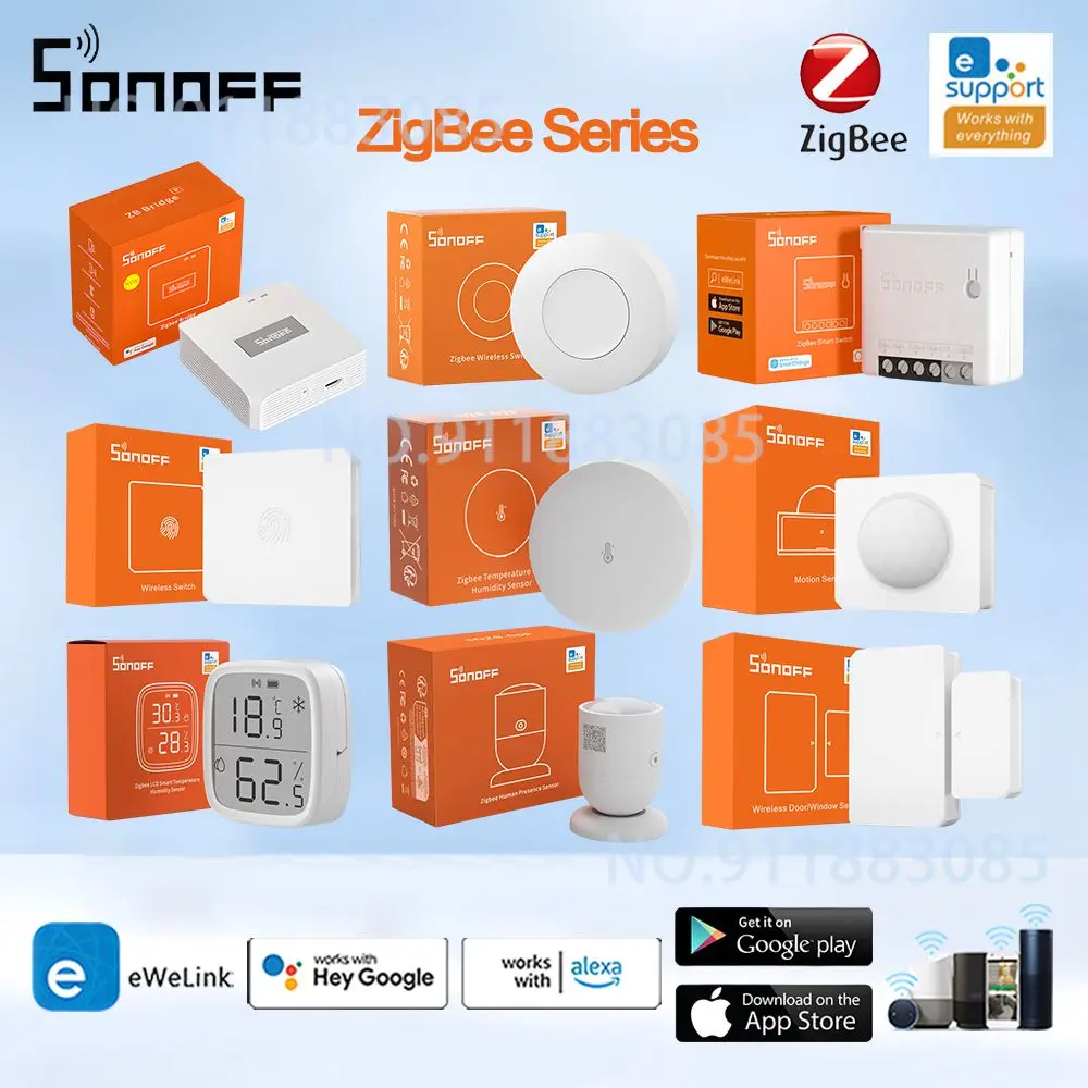 SONOFF Zigbee Series ZBBridge/Wireless Switch/Temperature And Humidity/Motion/Door Window Sensor/ZBMINI Via Alexa Google Home