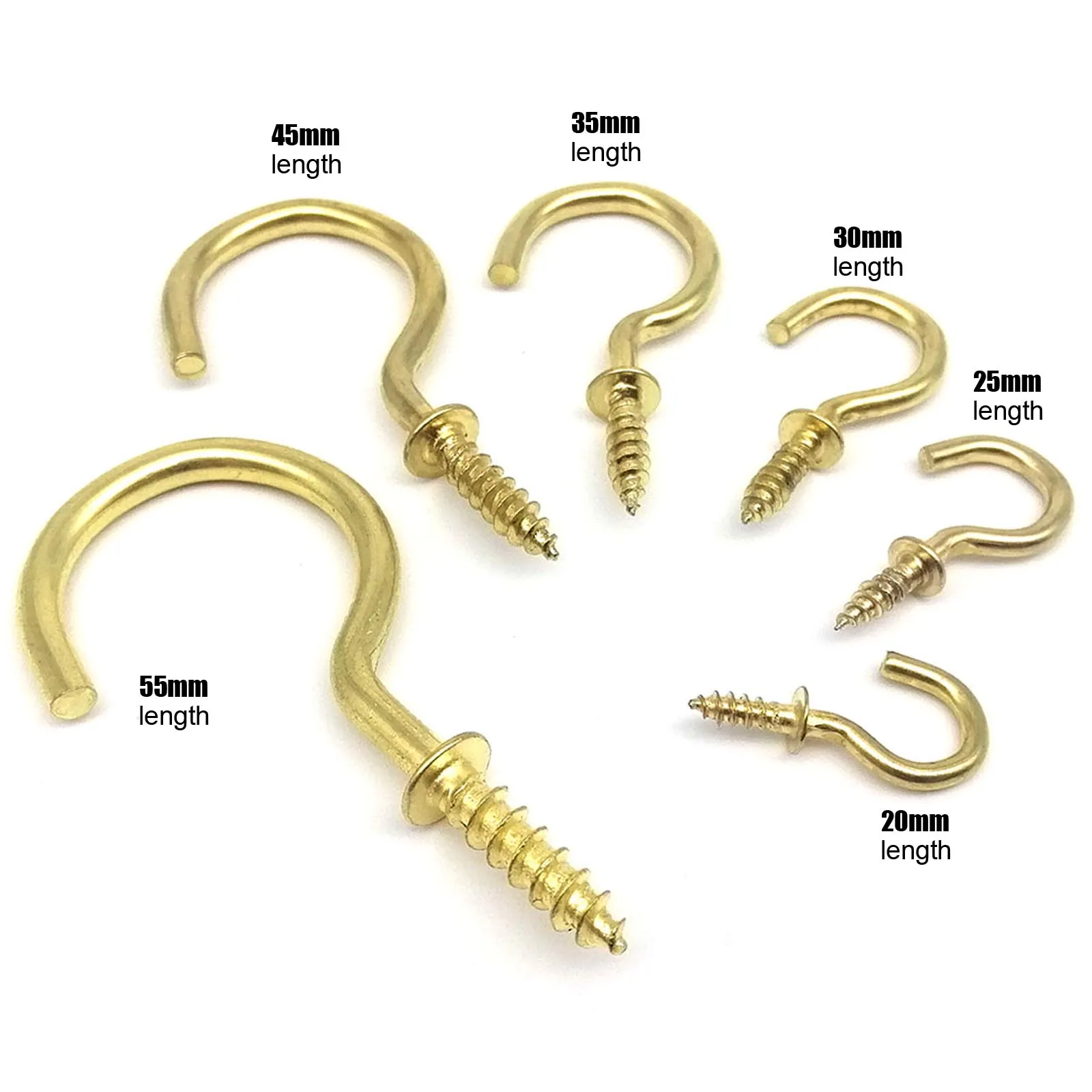 HZYUEGOU 25 Stück Goldener Bilderrahmen-Lampenhalter Decken-Wohnmobil-Werkzeug Pflanzen-Vorhang-Netzdraht-Ösenbolzen Schraub-Spiralhänger C-Haken – Detail 2