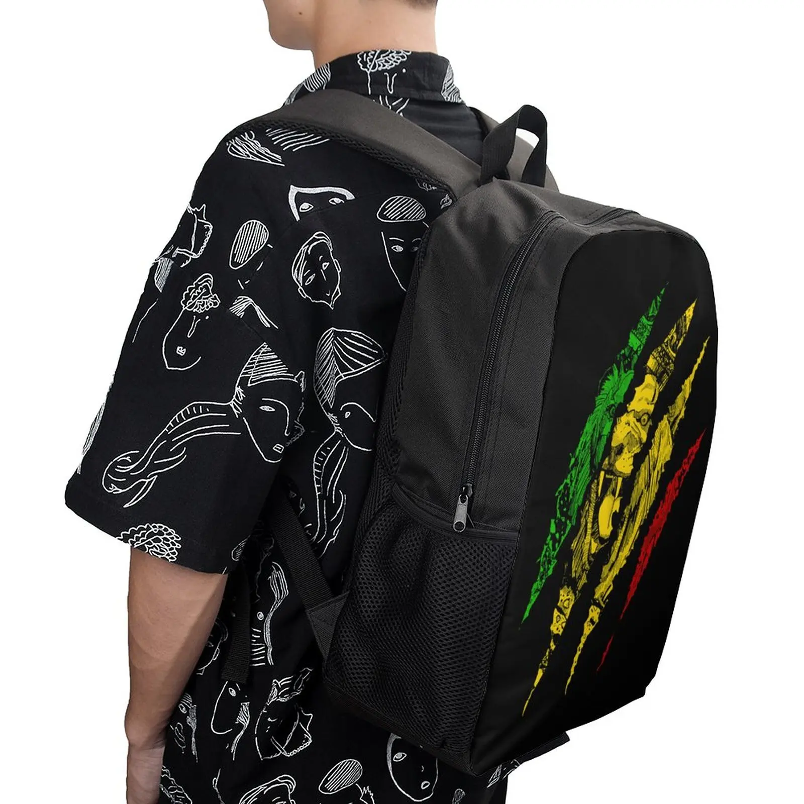 Guerreiro Leão de Judah Mochila Rei Rasta Reggae, 3 em 1 piqueniques Cas piqueniques Cas, Classic_37766023, 17 "Lunch Bag, Pen Bag, Cas