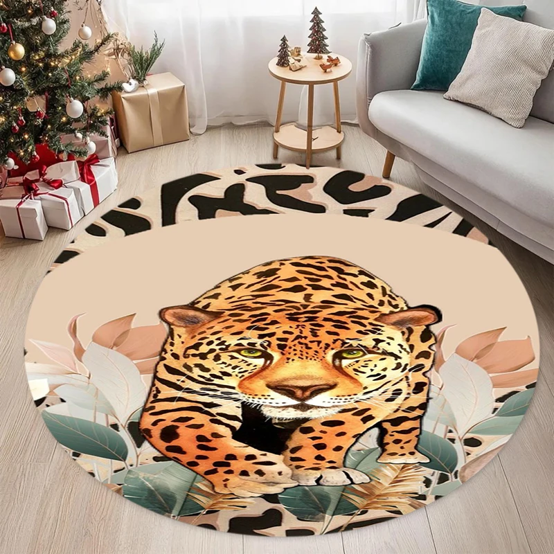 Tibetan Tiger Round Carpet Living Room Large Rug Vintage Totem Area Rugs Bedroom Sofa Chair Floor Mat view 4