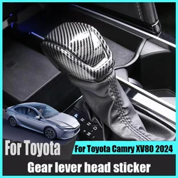 For Toyota Camry XV80 2024 Carbon fiber pattern Black Peach wood grain Gear lever head protection decorative frame sticker