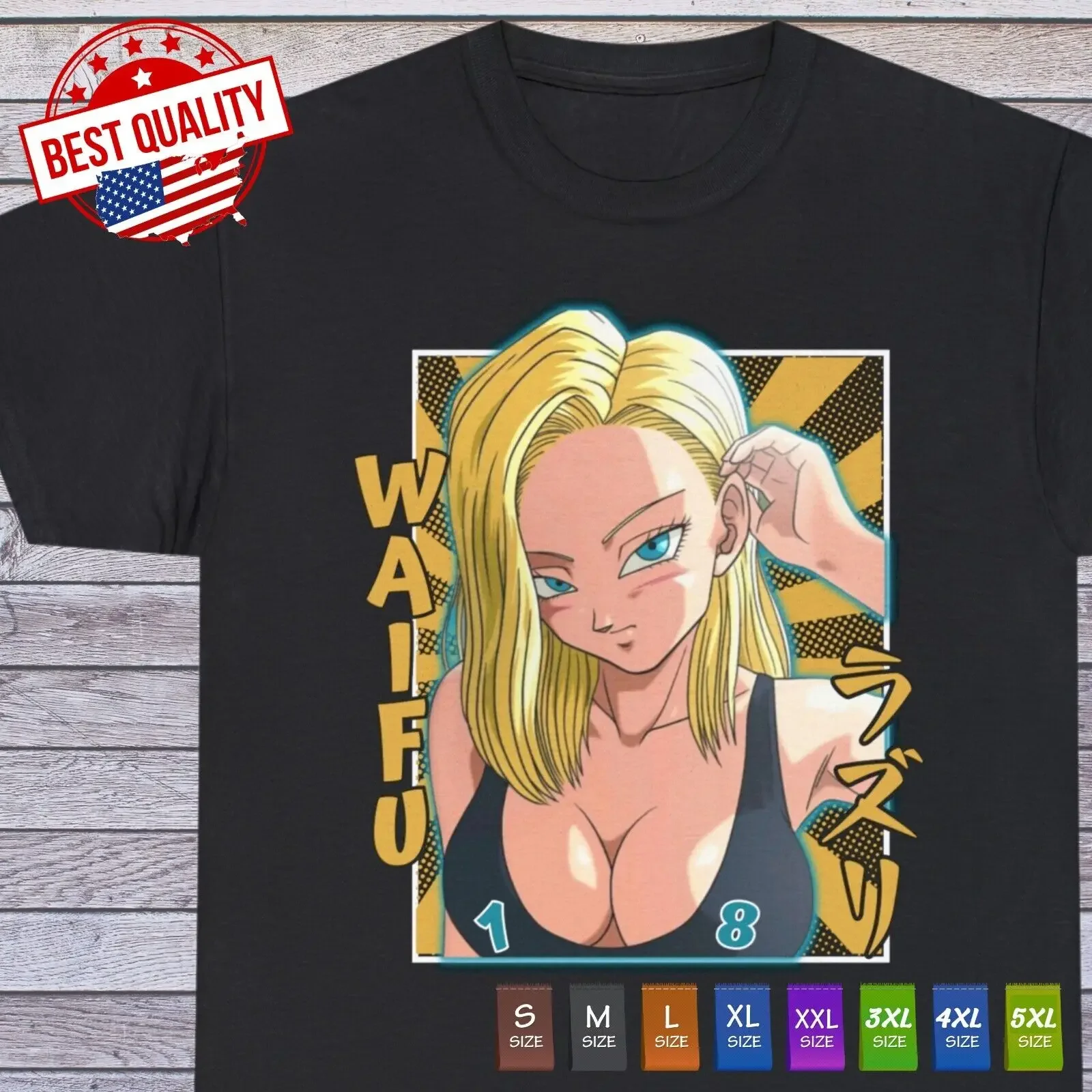 Android 18 Waifu Girl T Shirt Ecchi Anime Hentai Clothing Manga Japanese Gift