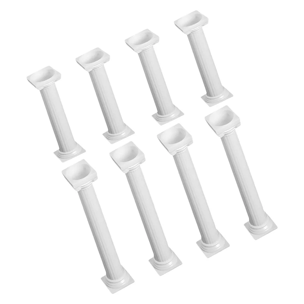 

8pcs Cake Support Rods Vintage Roman Column Decor Plastic Sturdy Tiered Cake Stand Wedding Pillars Easy Installation