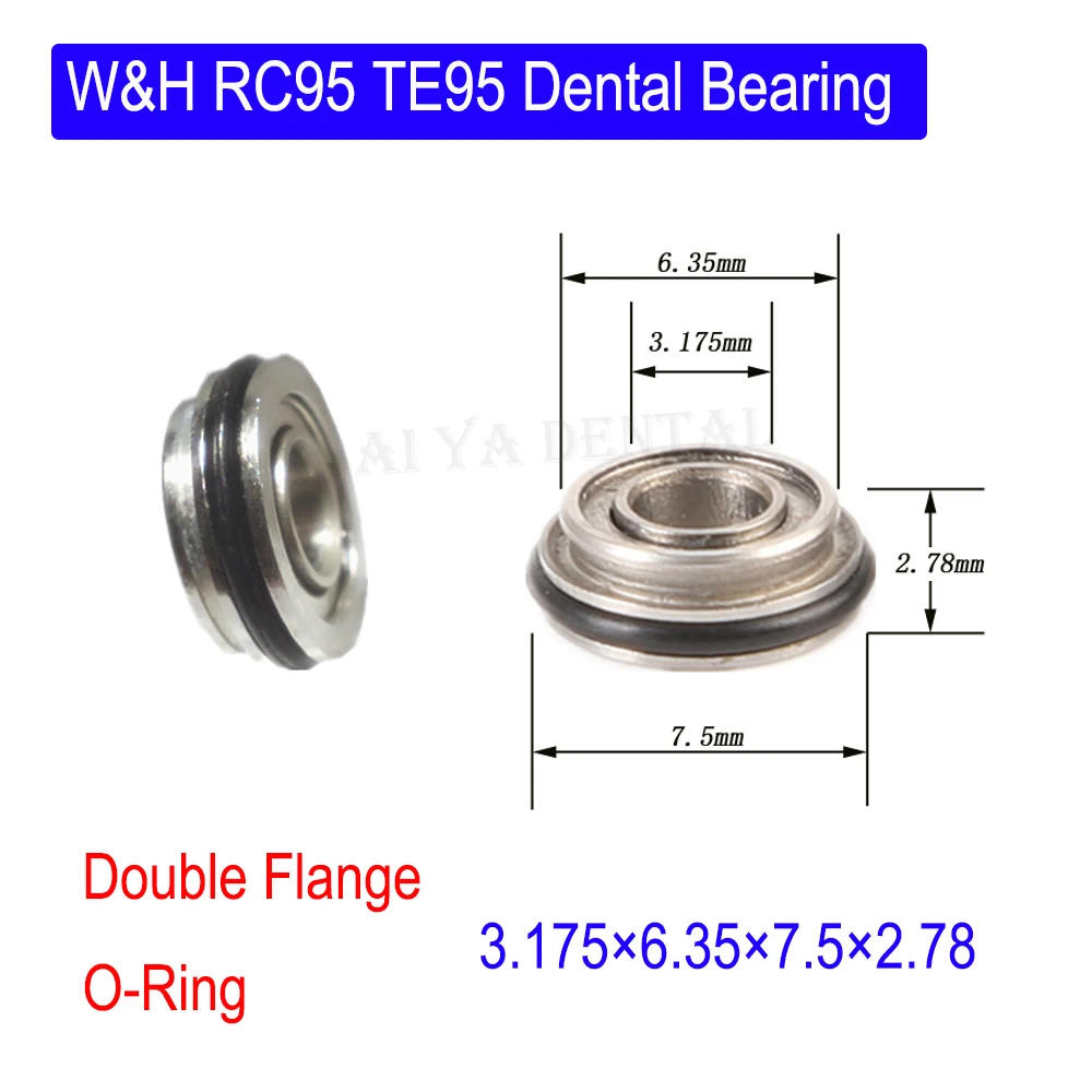 

Dental Ceramic Bearings Dental Turbine Bearing SFFR144TLGZWN Fit WH RC95 TE95 Turbine High Speed Handpiece Double Flange