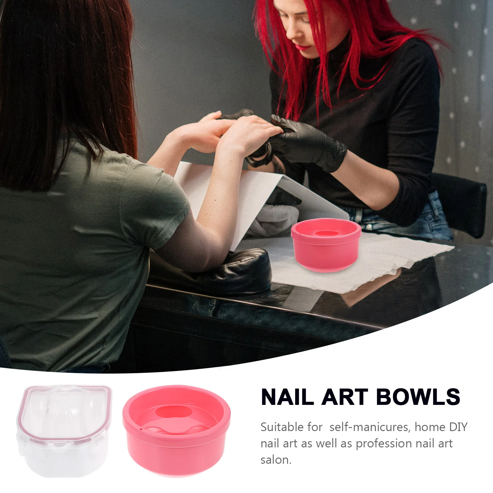

2pcs Manicure Soak Art Hand Care Bowl Japanese Style Nail Salon Tool Hand Soaking Bowl High Quality Pp Reusable Bowls For Diy