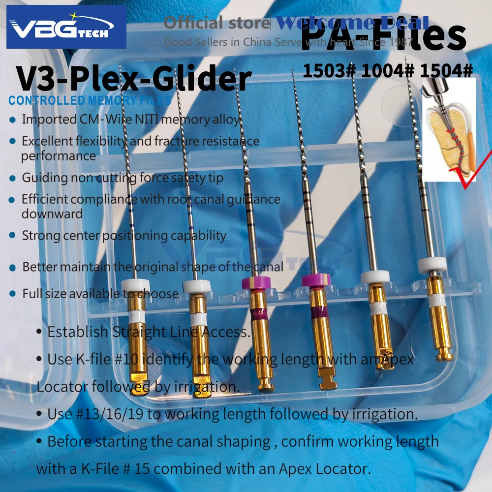 6pcs/set NiTi Endodontic Hand Files CM Wire Root Canal Files 21/25 PA Path Blue Gold Sliver Limes Endodontiques Limas Manuales