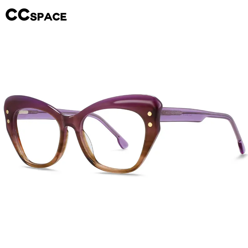 

53174 High-End Acetate Frame Fashion Cat Eye Optical Glasses Frame Women Lunette De Vue Homme