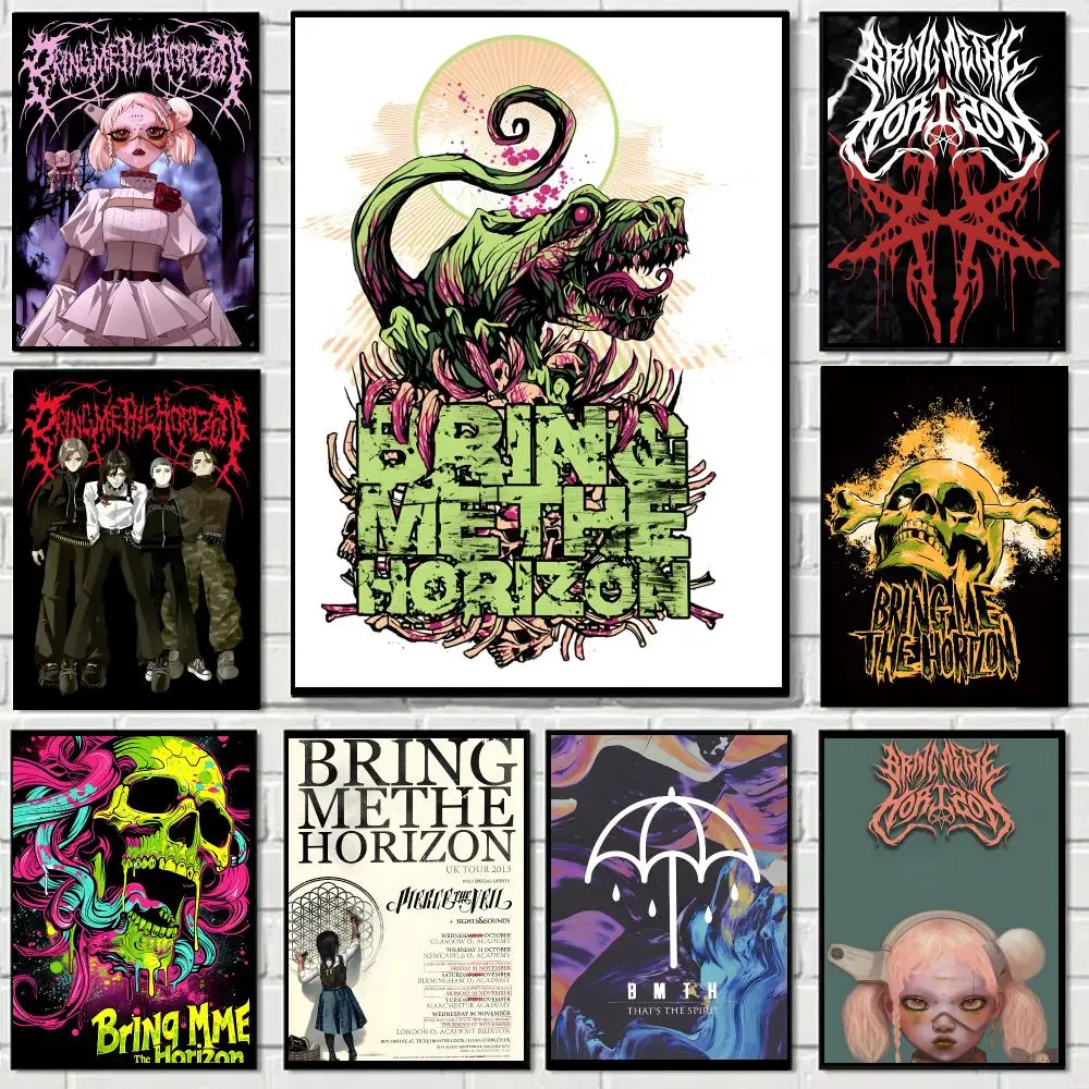 Bring Me The Horizon Band Poster Self-adhesive Decal Living Room Bedroom Party Bar Decor Moisture-proof Fade-resistant