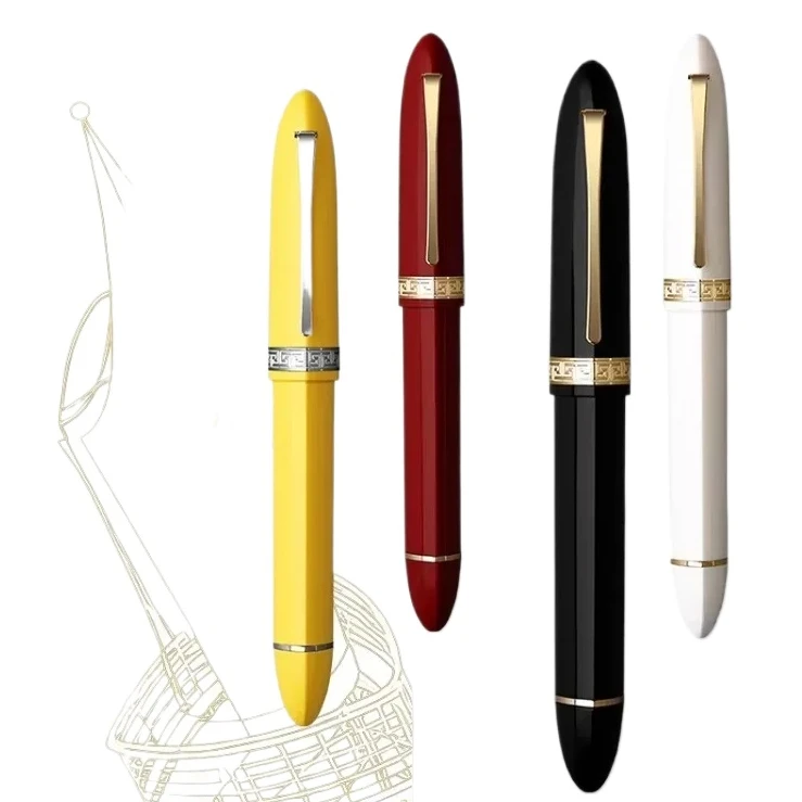 Majohn V60 Piston Fountain Pen EF/F Long Knife Nib Triangular Resin Office Gift School Supplies Pens For Writing