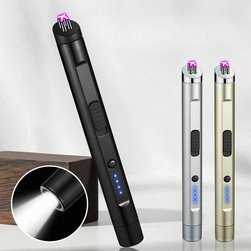 Rechargeable Electric Lighter Plasmas Arc Candle Lighters Flameless Windproof USB Lighters  Rechargeable  Smoking Electronic