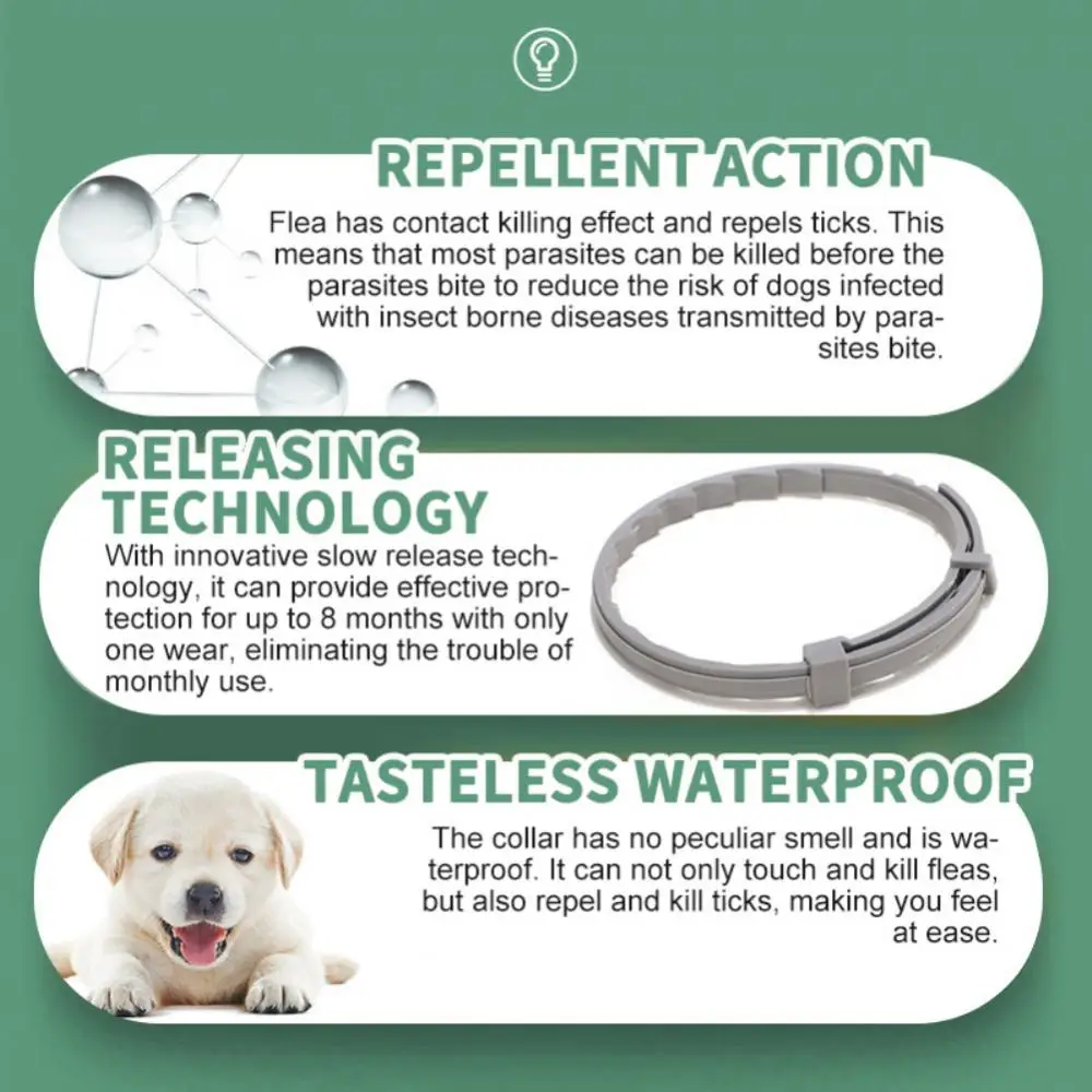 Adjustable Collar Pet In Vitro Deworming Ring Flea Collar Drive Away Fleas And Tick Insect Repellent Collar Adjustable