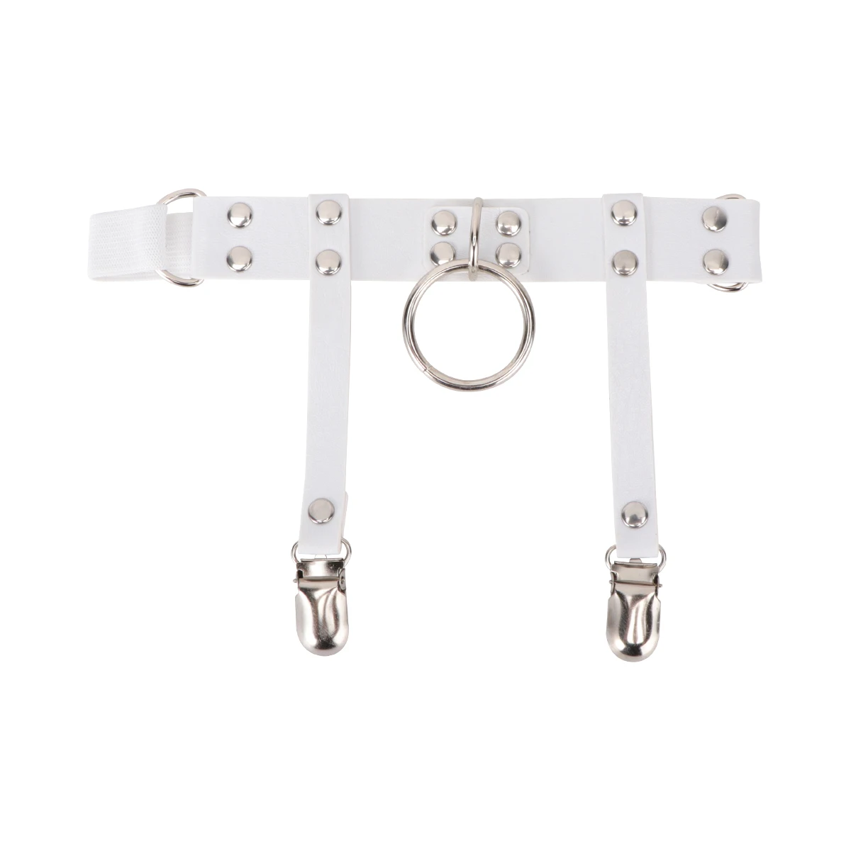 

Garter Belt Elastic Punk Style Leg Harness Decorative Ring One Size Fits MostSexy Body Show PU Metal Material Leg Binding Band