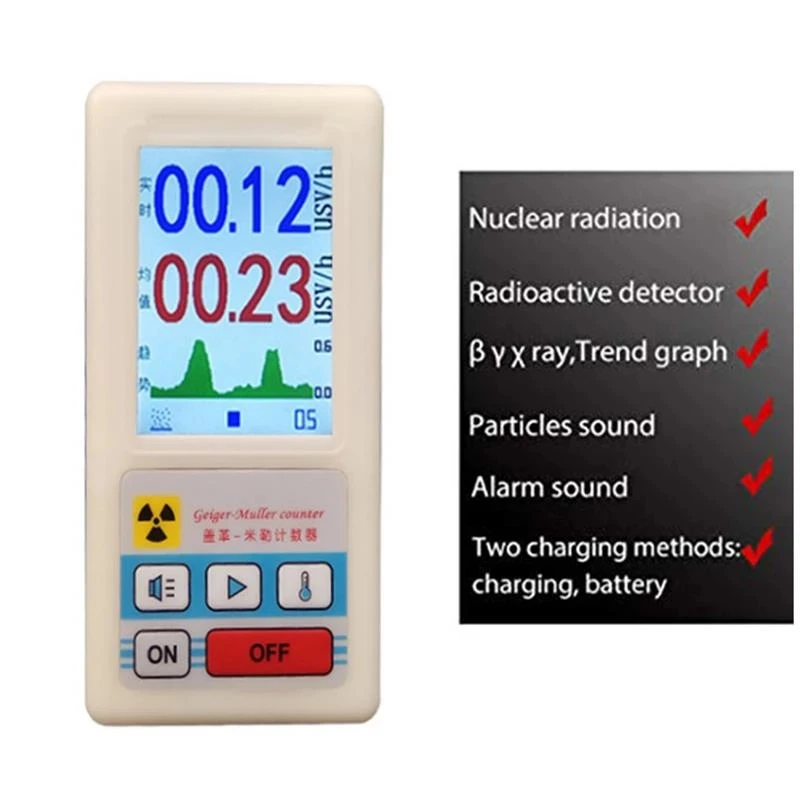 BR-6 Dosimeter Geigerteller Digitale Nucleaire Straling Detector X-Ray Beta Gamma Detector Geigerteller Radioactiviteit Detector