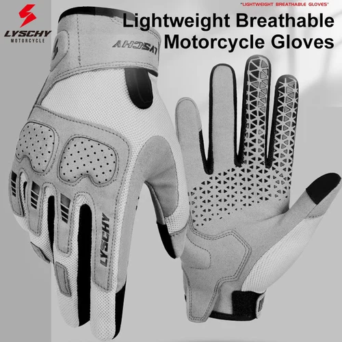 Imagen 2 del producto LYSCHY Guantes de motocicleta para hombre y mujer, Guantes transpirables de verano para montar en Motocross, Guantes anticaída resistentes al desgaste, Guantes con pantalla táctil