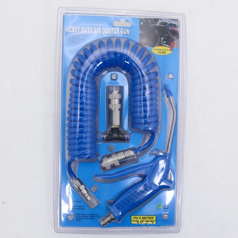 Imagem -05 - Kit de Pistola de Sopro de Poeira de ar Resistente de 4x6 mm Removedor de Pistola de Espanador de ar de Mangueira de Tpu Enrolado Pneumático de 50cm de Comprimento para Compressor de ar